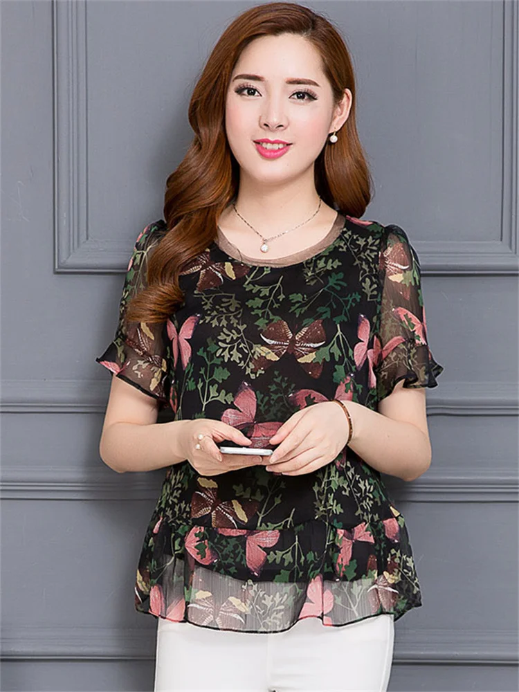 Женские весенне-летние стильные шифоновые Блузки Рубашки повседневные блузы с