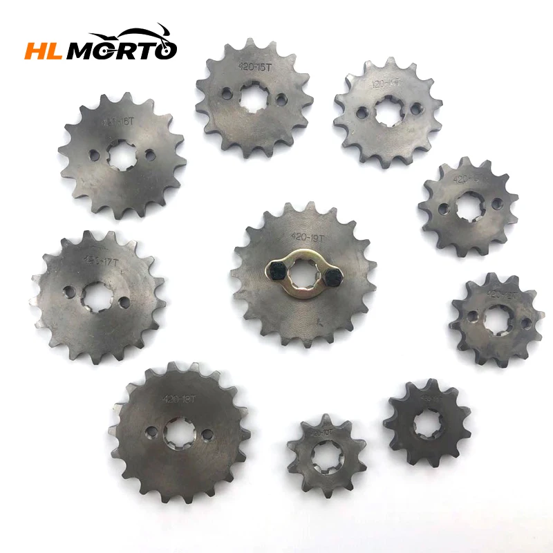 Спортивные передние двигатели мотоцикла 420 17 мм 10T 11T 12T 13T 14T 15T 16T 17T 18T 19T шестеренки