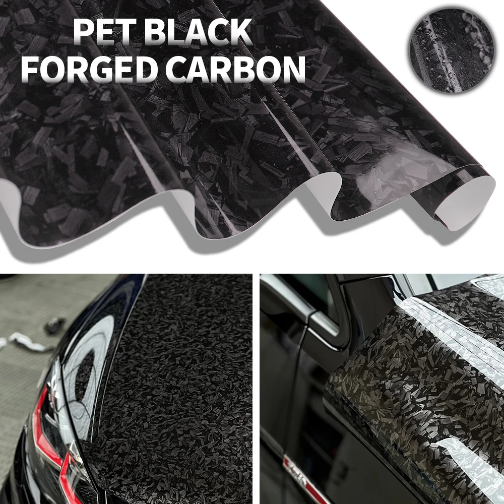 

Высокоглянцевая кованая черная виниловая пленка из углеродного волокна для мотоциклов, наклейки, автоаксессуары, оберточная фольга