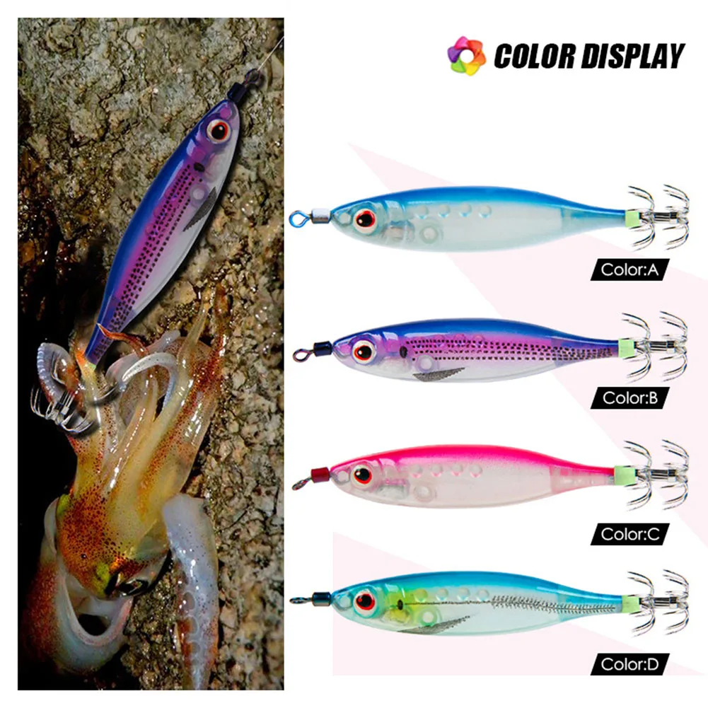 

Fishing Squid Jigging Lures 60mm 5.5g Artificial Shrimp Fishing Lure Squid Hook Luminous Octopus Cuttlefish Bait Saltwater Lure