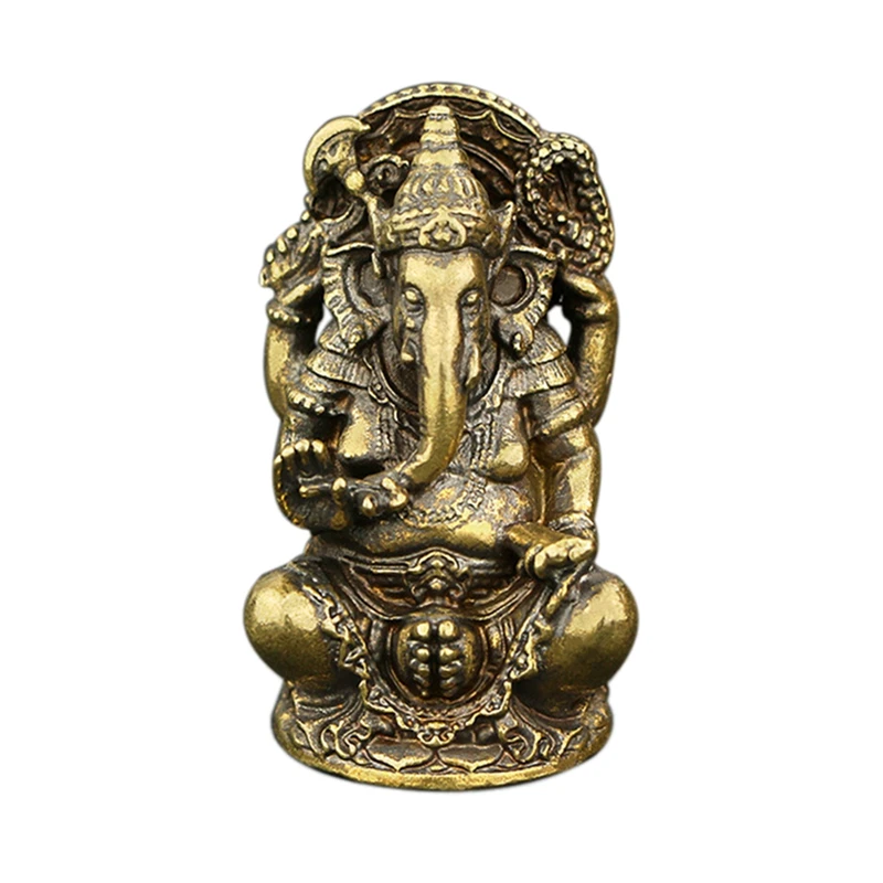 

Lord Ganesha Buddhist Statue Elephant God Sculptures Ganesha Figurines Brass Home Garden Buddha Decoration Model Gift