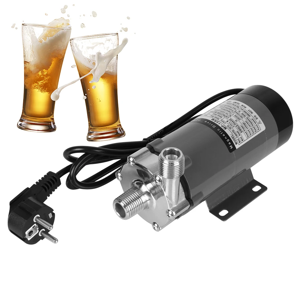 

220V EU Standard Homebrew Magnetic Drive Pump for Home Brewing 1/2'' NPT 140 Celsius BSPT Water Beer Pump MP-15RM