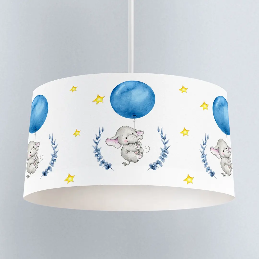 

Cute Cartoon 3D Print Baby Kids Room Born Model Pvc Fabric Cover Ceiling Drum Shape Round Modern Chandelier Decorative Led nordi