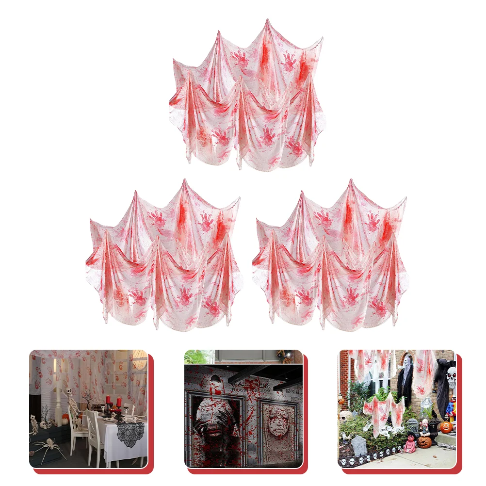 

3 шт. многофункциональная жуткая прочная рамка для создания атмосферы реквизит жуткая марлевая ткань кровавая фотография