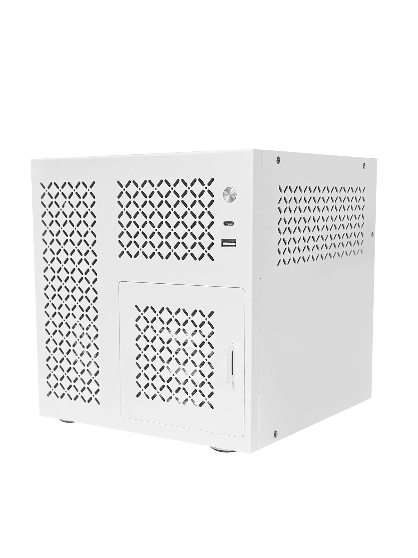 Корпус для NAS на 4 отсека, серверный корпус Mini ITX, 11 л, белый, с блоком питания SFX, горячая замена HDD 3.5, SATA-бэклейн, Type-C, компьютерный корпус (art.: 3920dbf459b85) - 3920dbf459b85