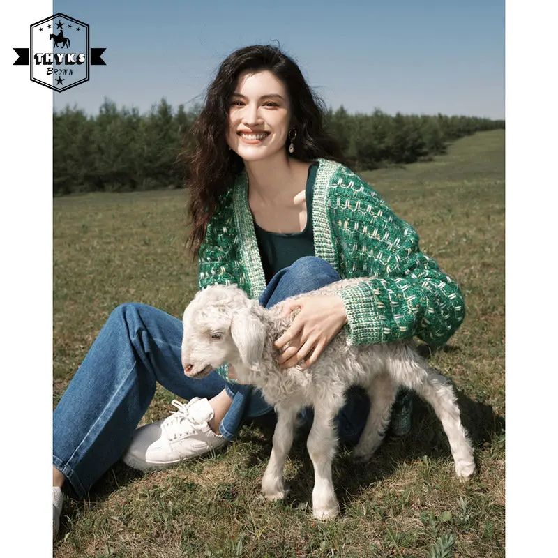 

Новинка 2022, вязаный кардиган, Женский комплект из двух предметов, модный свободный ретро свитер в стиле Харадзюку, женские пальто, осенний к...