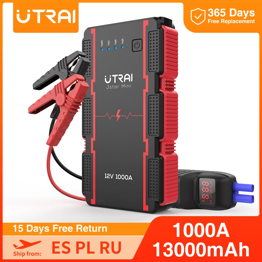 $54.59 Utrai Jump Starter 1000A 13000mAh Jstar Mini Battery Booster Portable Power Bank Car Emergency Starting Device Battery Charger