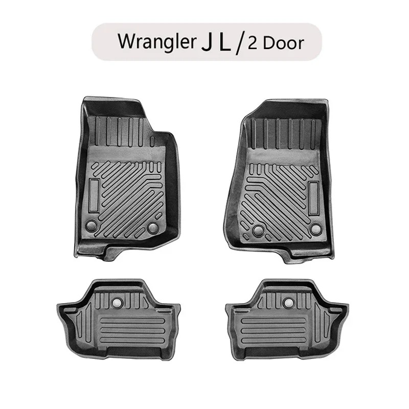 Автомобильный коврик 3D TPE LHD для Jeep Wrangler JK/JL 2007-2017 2018-2021 автомобильный ног 2 двери 4