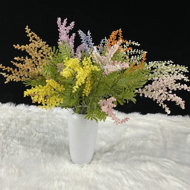 

Realistic Artificial Flowers Acacia Grass Garden Home Decor High-Quality Feel Comfortable Room Decoration Wedding Bridal Bouquet