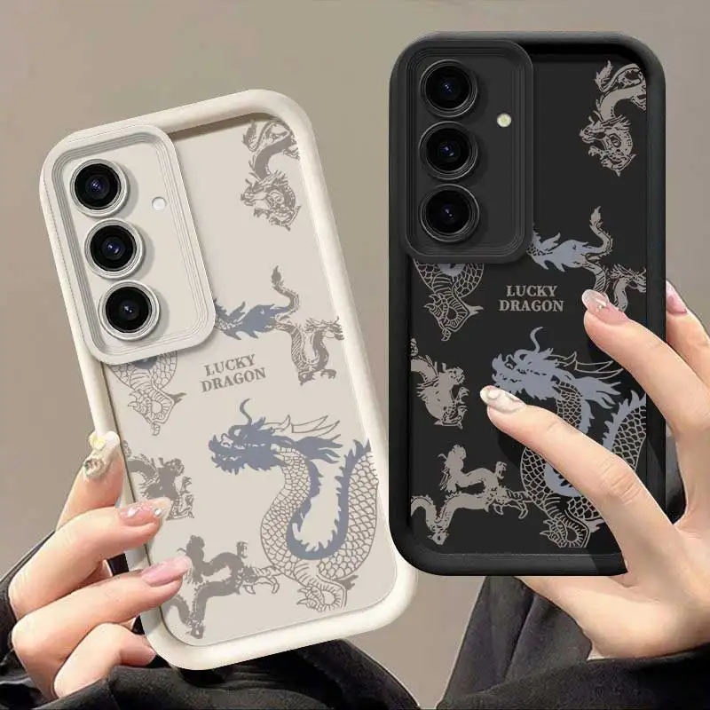 Фото Стильный модный гибкий чехол Lucky Dragon для Samsung S24 FE с легким идеальным для S 20 24 22 23 M 32 02 12 FE №5