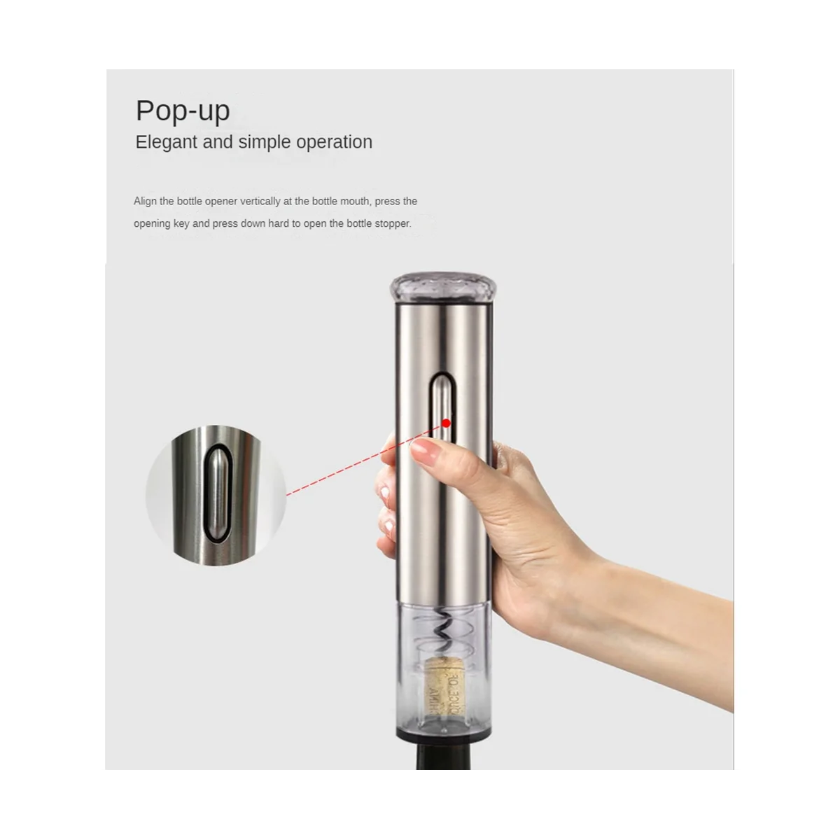 

Wine Opener Electric Stainless Steel Bottles Opener Automatic Portable Red Wine Bottles Opener Kitchen Bar Opener