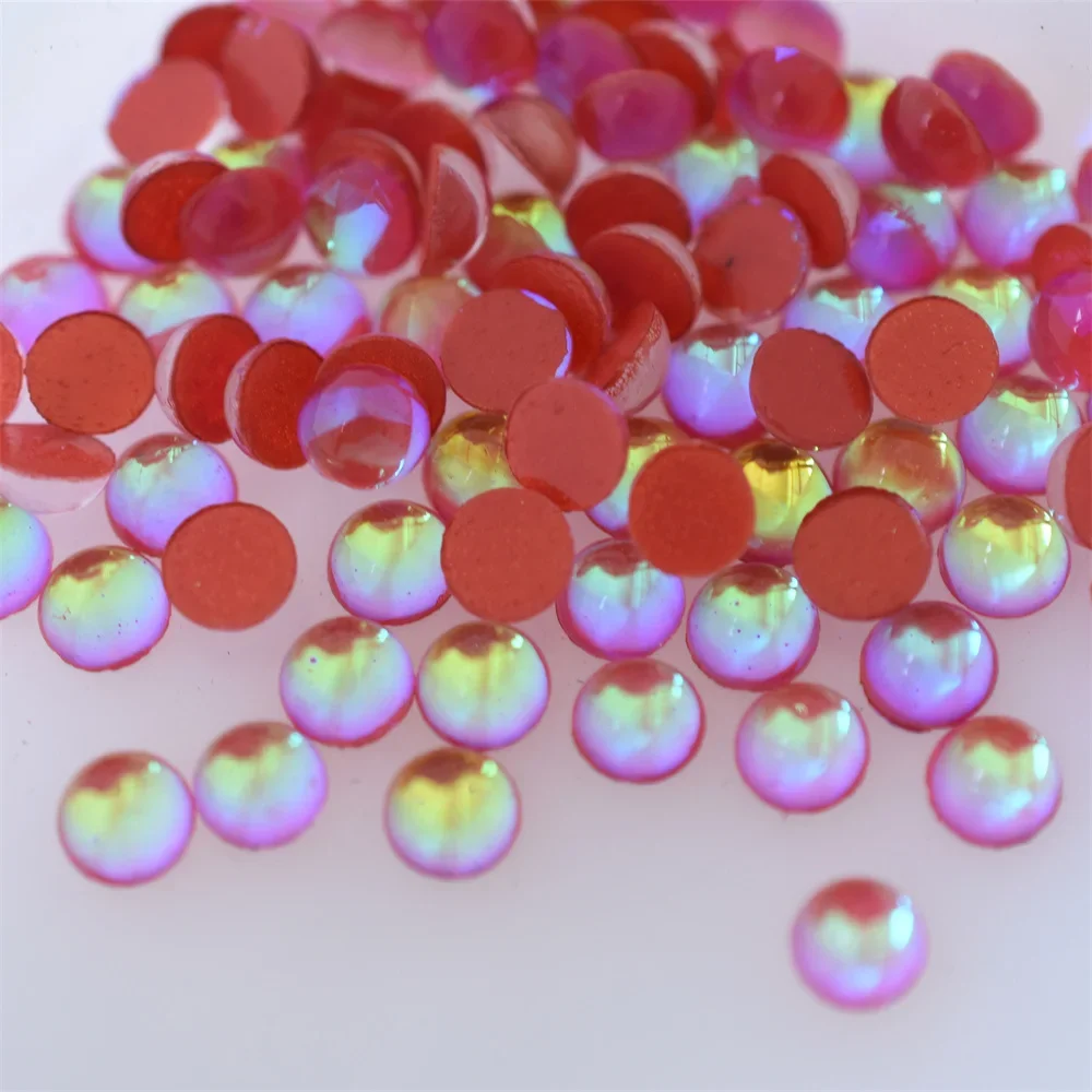 Swagpick Aurora Оранжево-красные Плоские Полукруглые Стеклянные Бусины