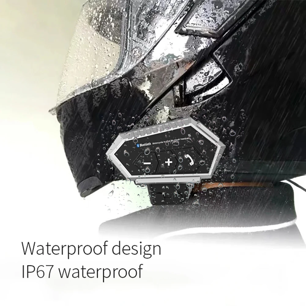 Шлем мотоциклетный гарнитура Bluetooth наушники с громкой связью для звонков, стерео и защитой от помех для мотоциклиста.