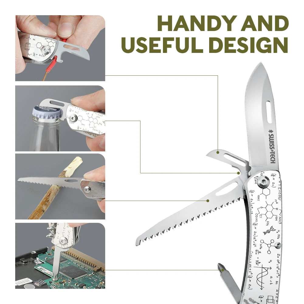 SWISS TECH 9 в 1 многофункциональный инструмент карманный складной нож портативный