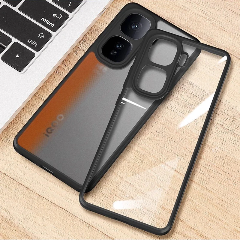 Фото Противоударный чехол для VIVO IQOO NEO 10 Pro, прозрачная задняя крышка из ПК, мягкая рамка из ТПУ, защитный чехол для камеры, принципиально №1