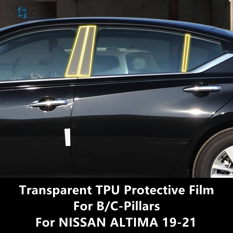 

For NISSAN ALTIMA 19-21 B/C-Pillars Transparent TPU Protective Film Anti-scratch Repair Film Accessories Refit