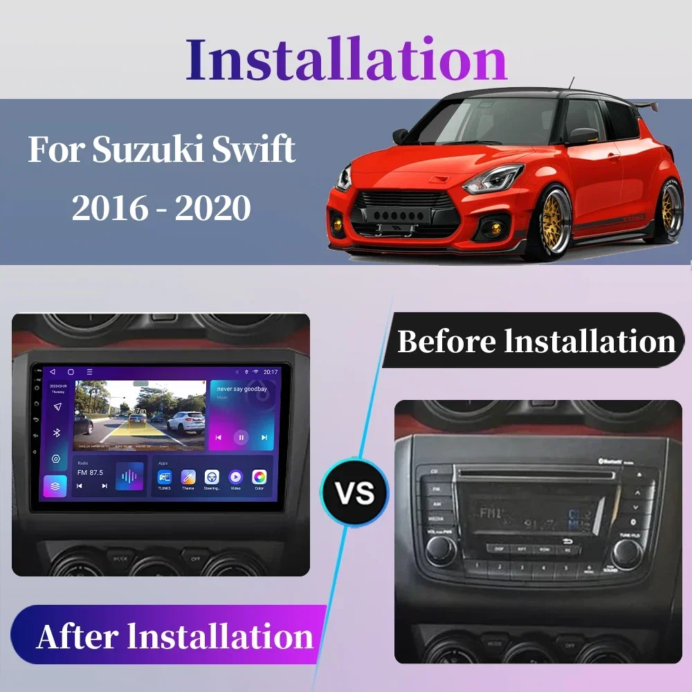 Для Suzuki Swift 2016 2017 2018 2019 2020 Android Car Radio Multimedia Vdieo Player Navigation GPS Carplay Touch Screen Auto Stereo Intelligent