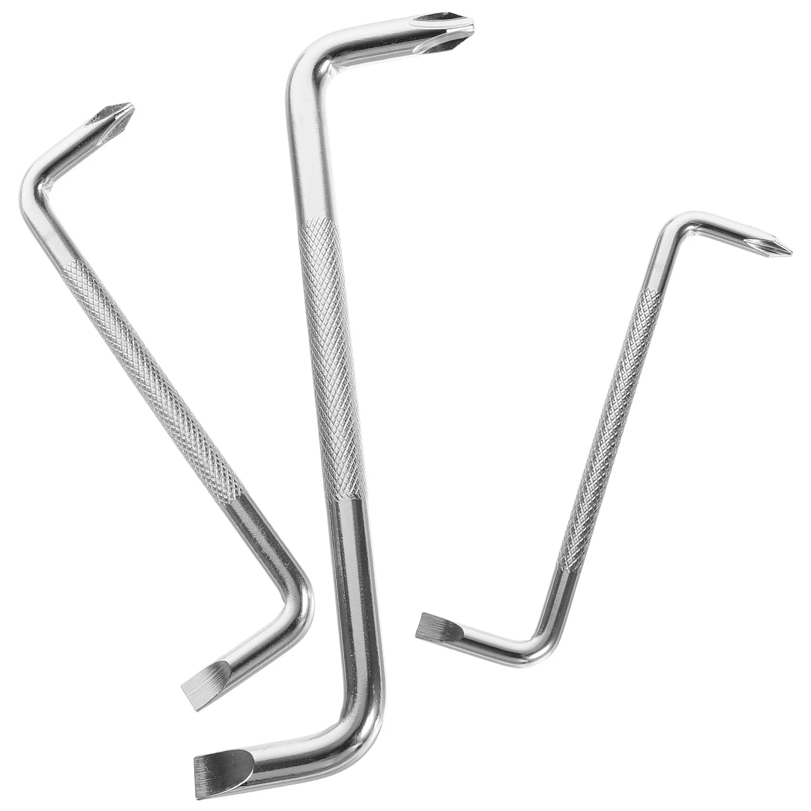 

3 Pcs Screw Driver Double Head Screwdriver Short Hair Angled Carbon Steel Small Flathead for Tight Spaces