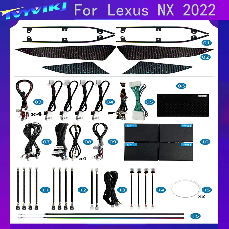 Оригинальная автомобильная лампа окружающей среды для Lexus NX 2022 -2023 динамика