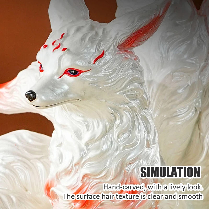 Статуэтка из искусственной смолы с девятью хвостами статуэтка счастливой лисы