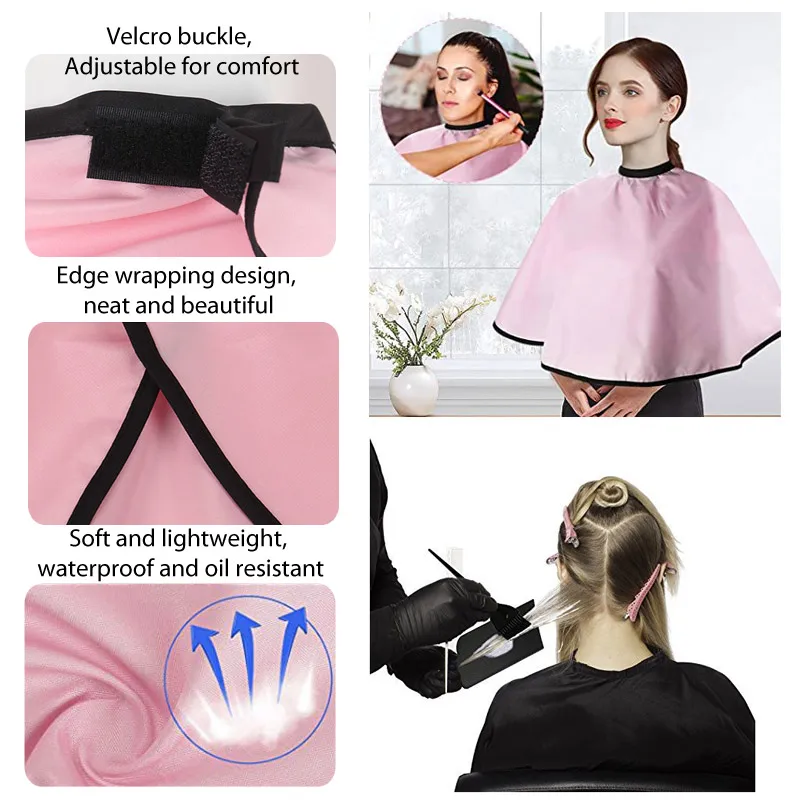 Фото Must Have Makeup Cape Hair Cutting Barber Cape Waterproof Haircut Bibs Dye Hair Aprons Cape Professional Hair Styling Tool №5