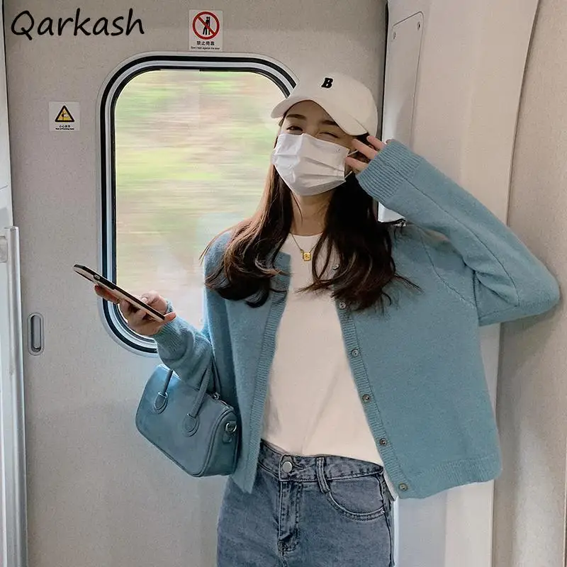 

Sweaters Women 5 Colors S-3XL O-neck Spring Cardigans Gentle Tender Knitting Leisure Korean Style Ulzzang Chic Female Stretchy