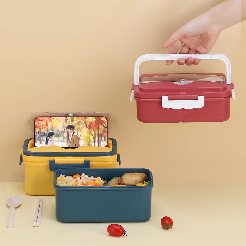 

Portable Lunch Box for Kids Office Workers Microwave Heating Plastic Portable Fresh High Capacity Bento Box Food Container Box