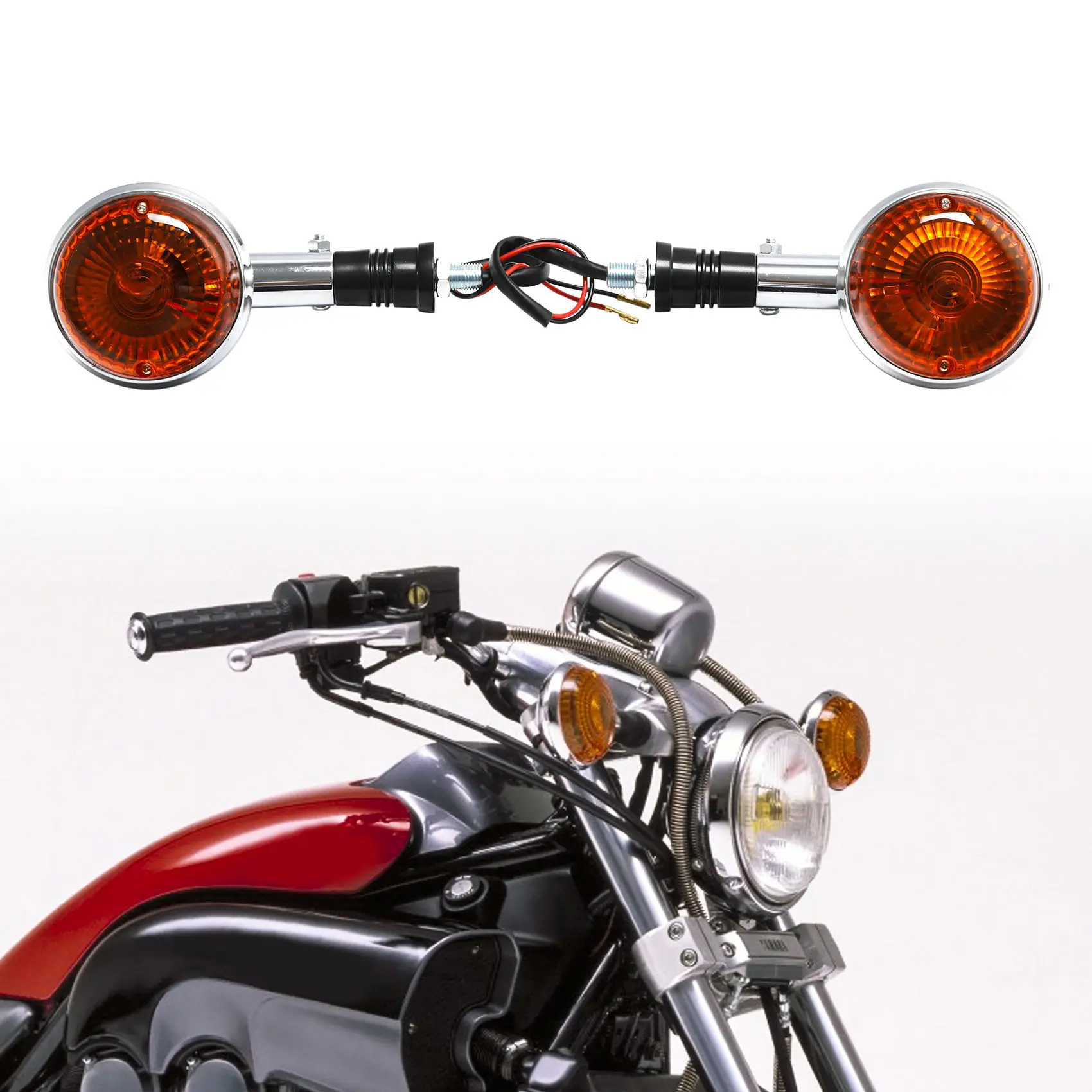 

Motorcycle Turn Signal Indicator Blinker For Yamaha XV535 XV920 Virago XVS400 XVS650 XVS1100 V-MAX1200 Amber Light