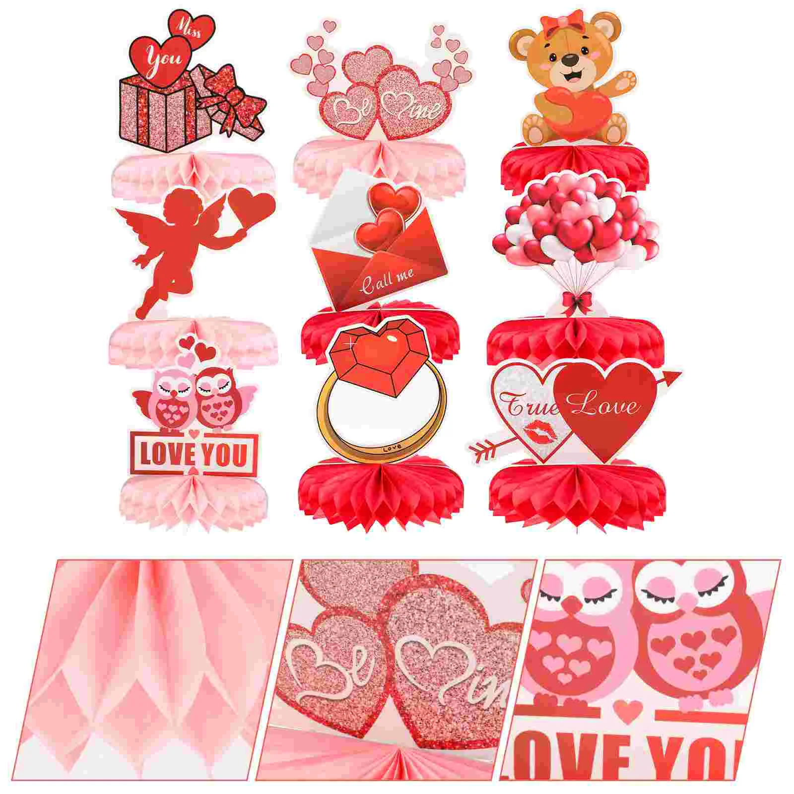 

Valentines Day Table Centerpiece Honeycomb Decor Centerpieces Valentine S Heart Party Decorations Supplies Wedding Toppers