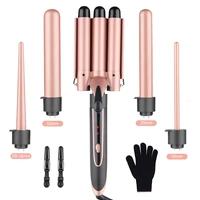 professional hair curler hair curling iron ceramic styling tool electric 5 in 1 hair waver pear flower coneroller curling wand