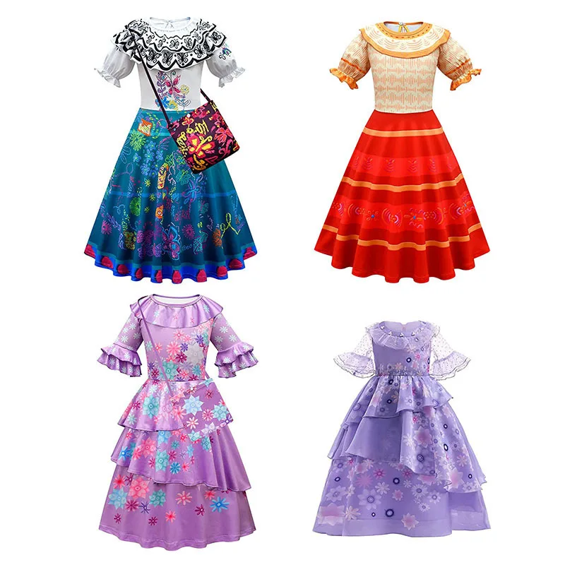 

Disney ENCANTO Mirabel Isabela Role Play Costume Purim Girl's Candy Princess Dress Children's Day Cosplay Gown Dress 3-10Y
