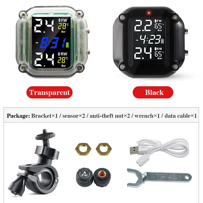 Система контроля температуры в шинах с ЖК-дисплеем и 2 внешними датчиками |