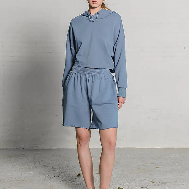 Женская спортивная одежда шорты из 100% хлопка однотонные свободные короткие