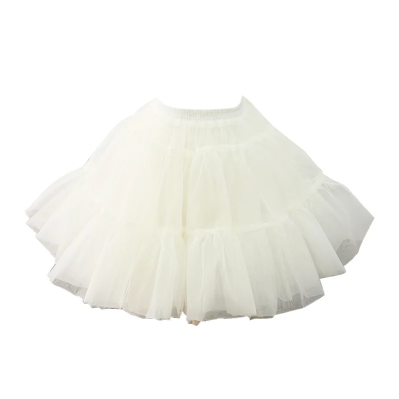 

Woman Lolita Cosplay Jupon Organza Short Crinoline Tutu A-Line Puffy Skirt Petticoat Under Wedding Dress Underskirt