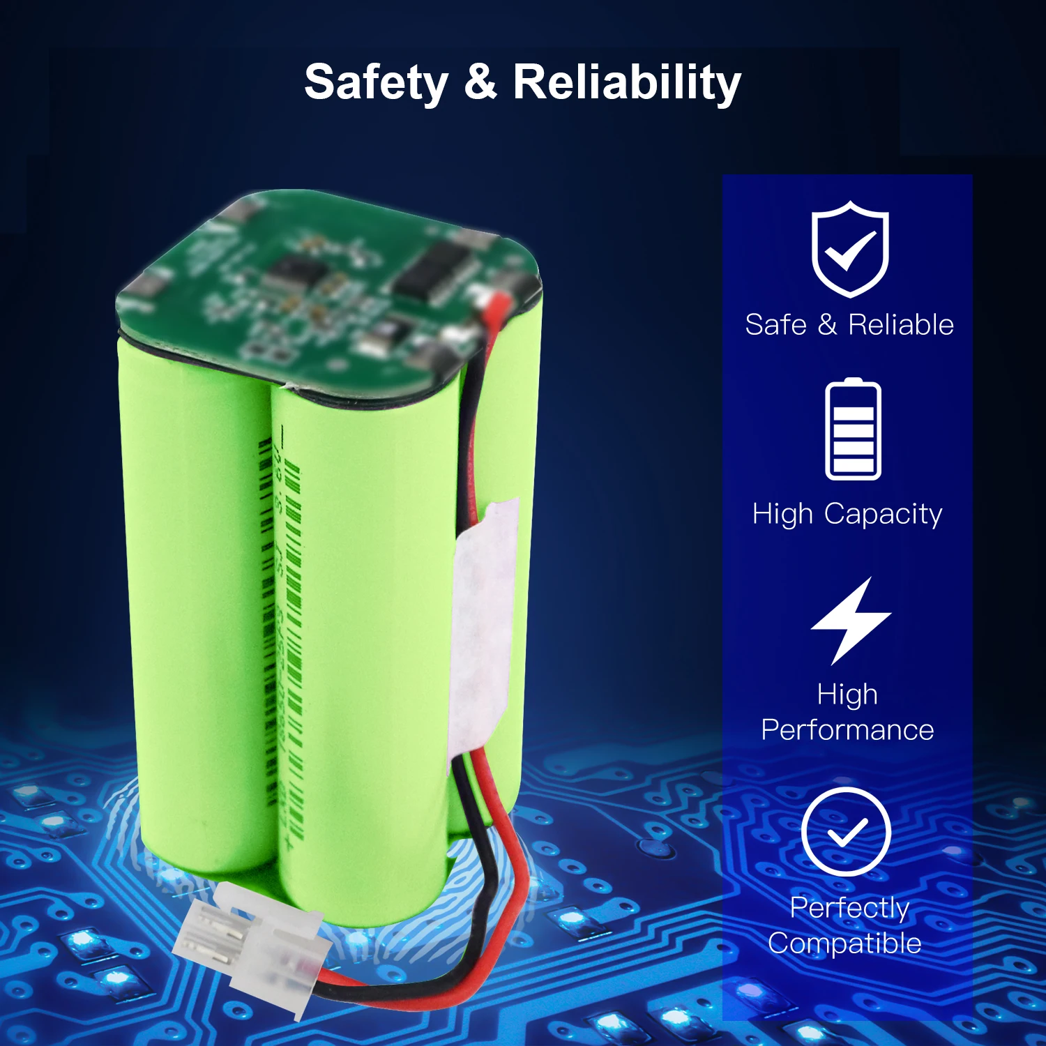 

High Capacity Vacuum Cleaner Li-ion 14.8V 4800mAh Battery for ILIFE Ecovacs A4s A4 A6 A9, V7 V7s V7s Pro Robotic Chuwi