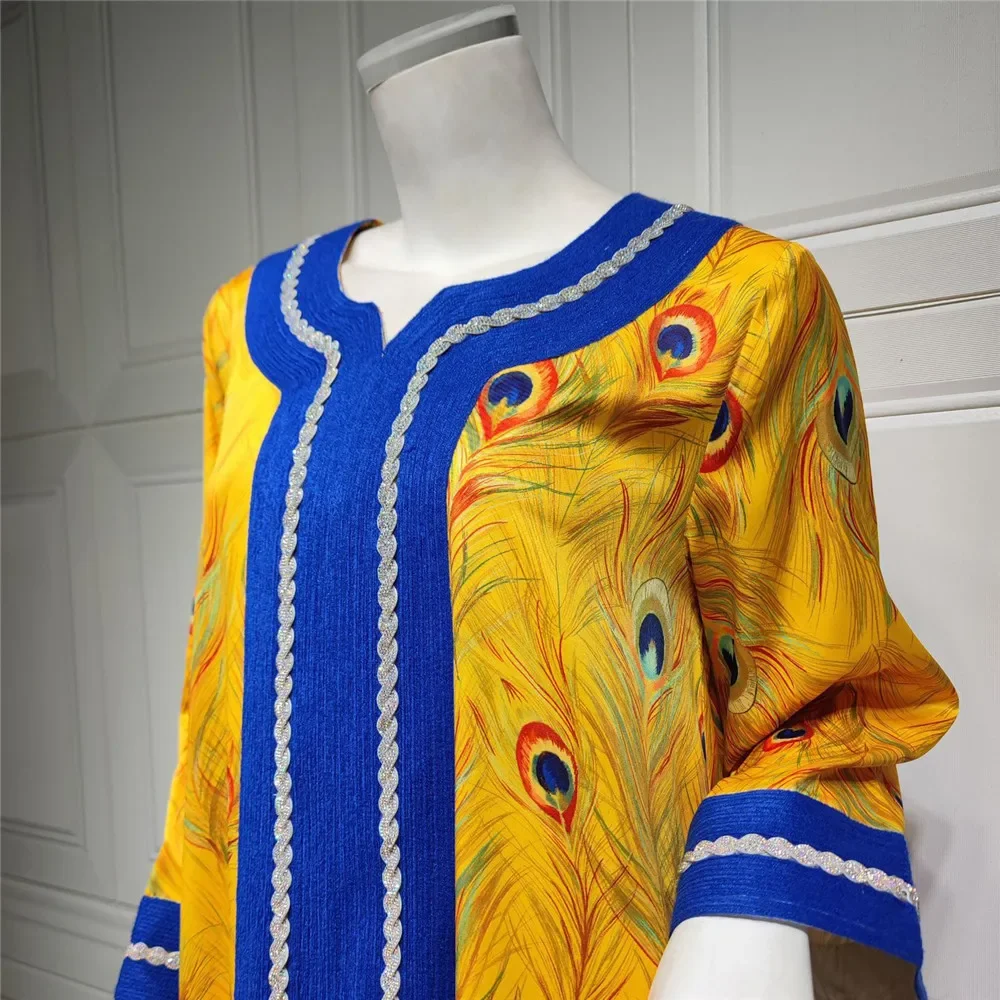 Абая Дубай Турция Мусульманское платье-хиджаб Роскошные бриллианты с цветочным