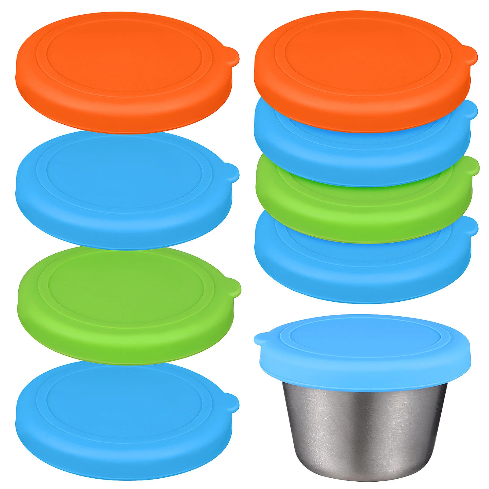 

8 Pcs Appetizer Silicone Lid Ketchup Dish Lids Dipping Sauce Cups Plate Cover Small Bowl Soy Bowls Silica Gel Seasoning