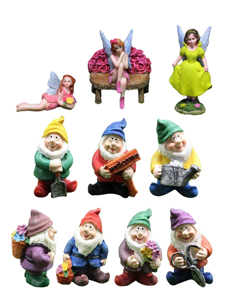 

3/10 шт. миниатюрная забавная гном смола статуя карлика милая DIY искусственная настольная садовая скульптура Прямая поставка подарок