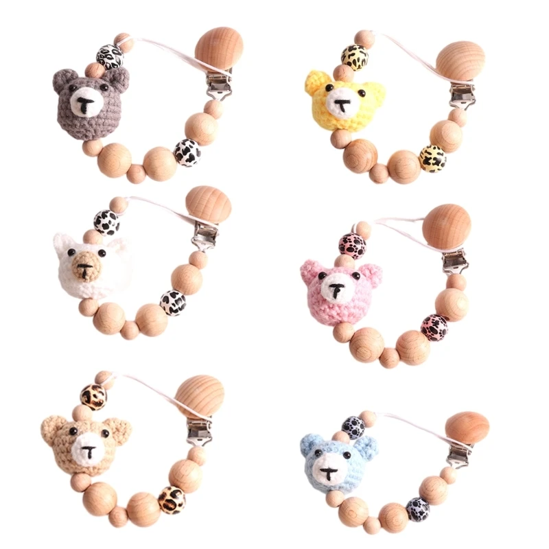 

Clip Pacifier Clip Soother Clip Pacifier Holder Knitted Bear Holder