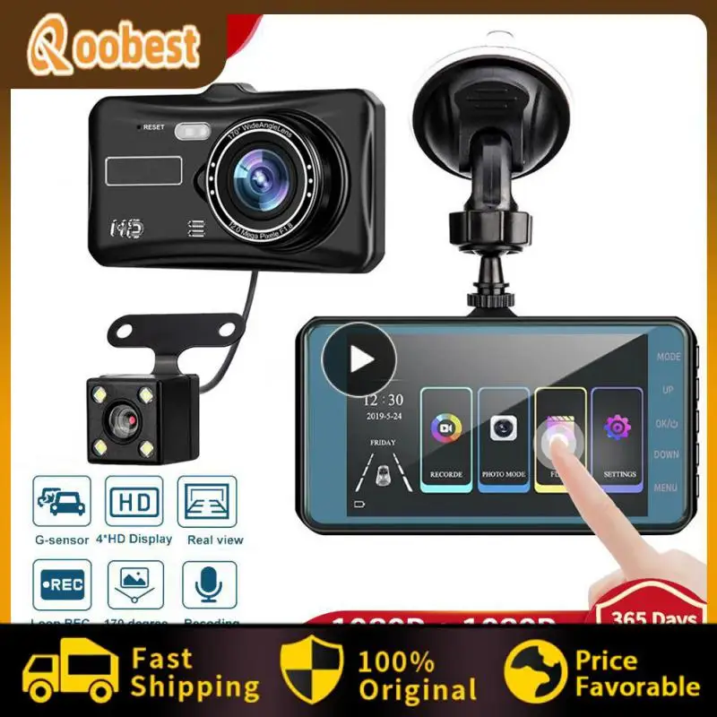 

1080p Dash Camera Dual-lens Car Video Recorder Night Safety Warning Function Dashcam Car Accessories 4-inch