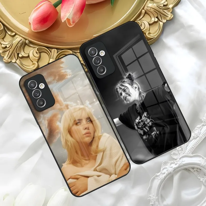 Hot Singer B-Billie Eilish Phone Case For Samsung S30 S23 S22 S21 S20 Fe S10 E S9 Note 20 10 Pro Ultra Plus 5G Toughened Glass