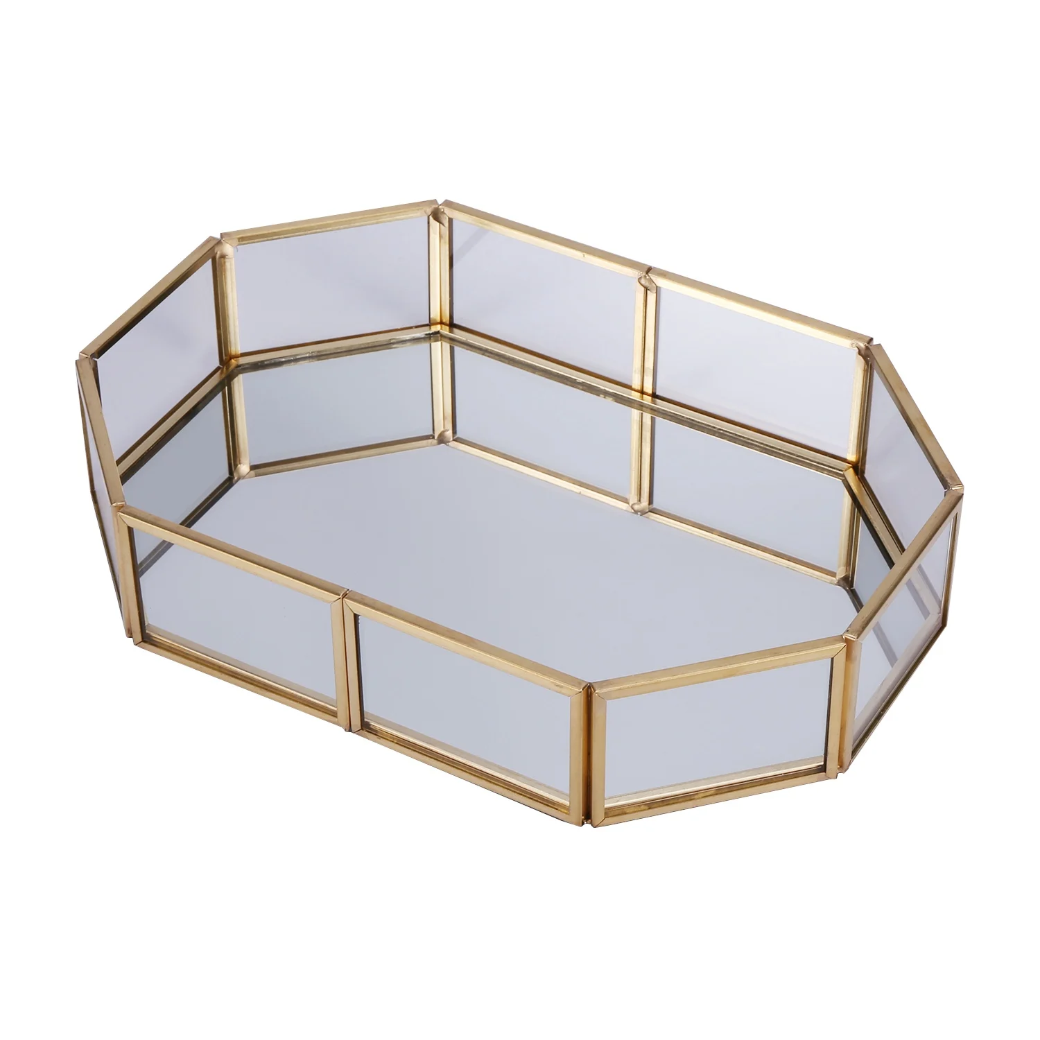 

Стеклянные медные геометрические корзины для хранения в скандинавском стиле, простой органайзер для ювелирных изделий, ожерелий, десертных тарелок