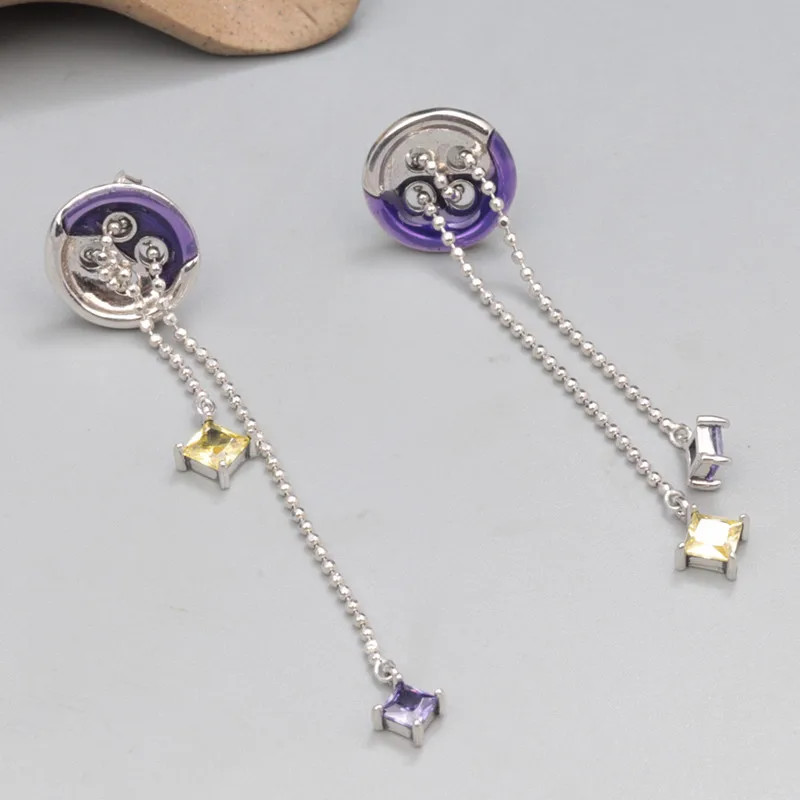 

Женские серьги-кисточки из серебра 925 пробы с эмалью