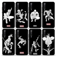 phone case for xiaomi mi a2 8 9 se 9t 10 10t 10s cc9 e note 10 lite pro 5g soft silicone case cover venom spider man marvel