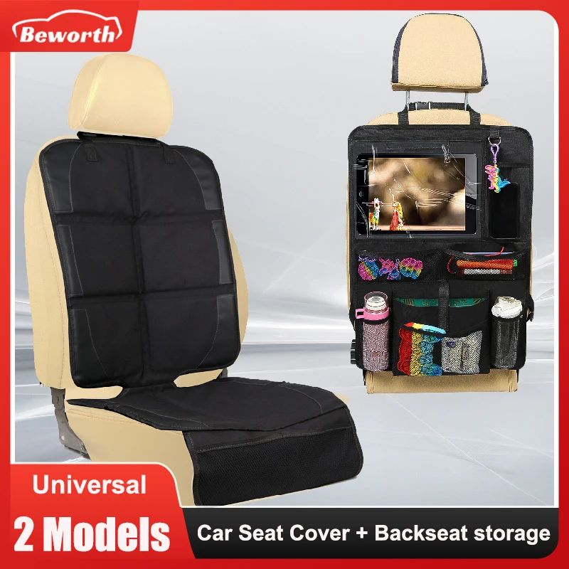

Универсальный защитный чехол на сиденье автомобиля с сумкой для хранения на заднем сиденье, детское защитное сиденье, нескользящий коврик ...