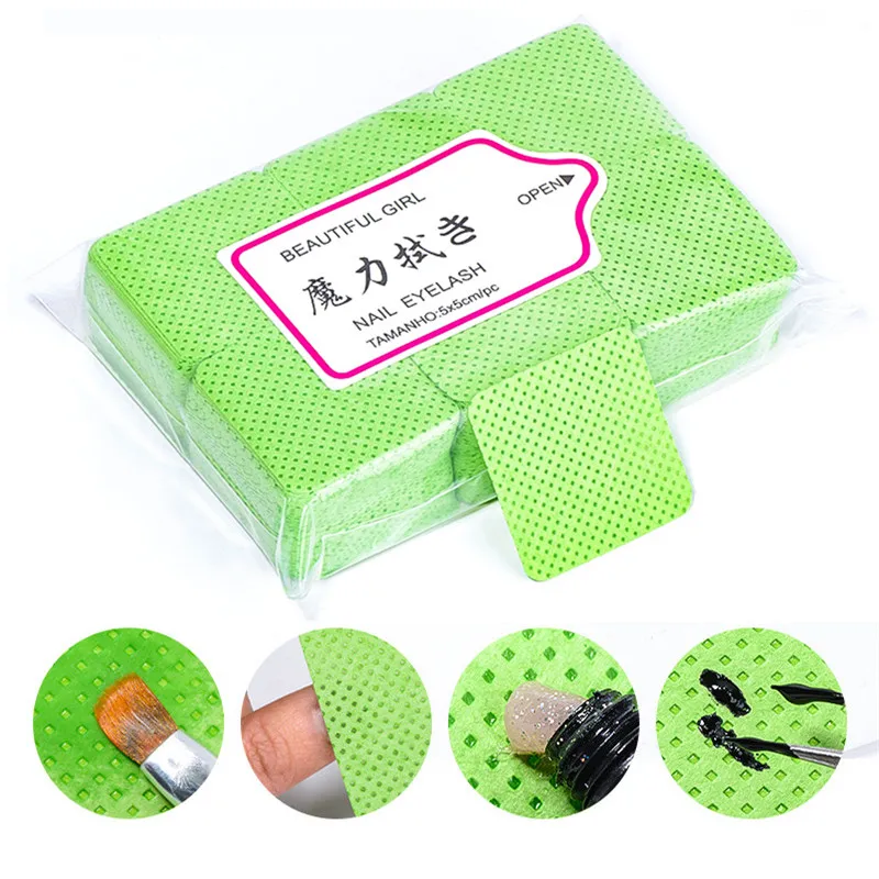 Nail Cotton Polish Remover Wipes Gel Clean Manicure Napkins Lint-Free Wipes Cleaner UV Gel Polish Paper Pads Towel Nail Tool