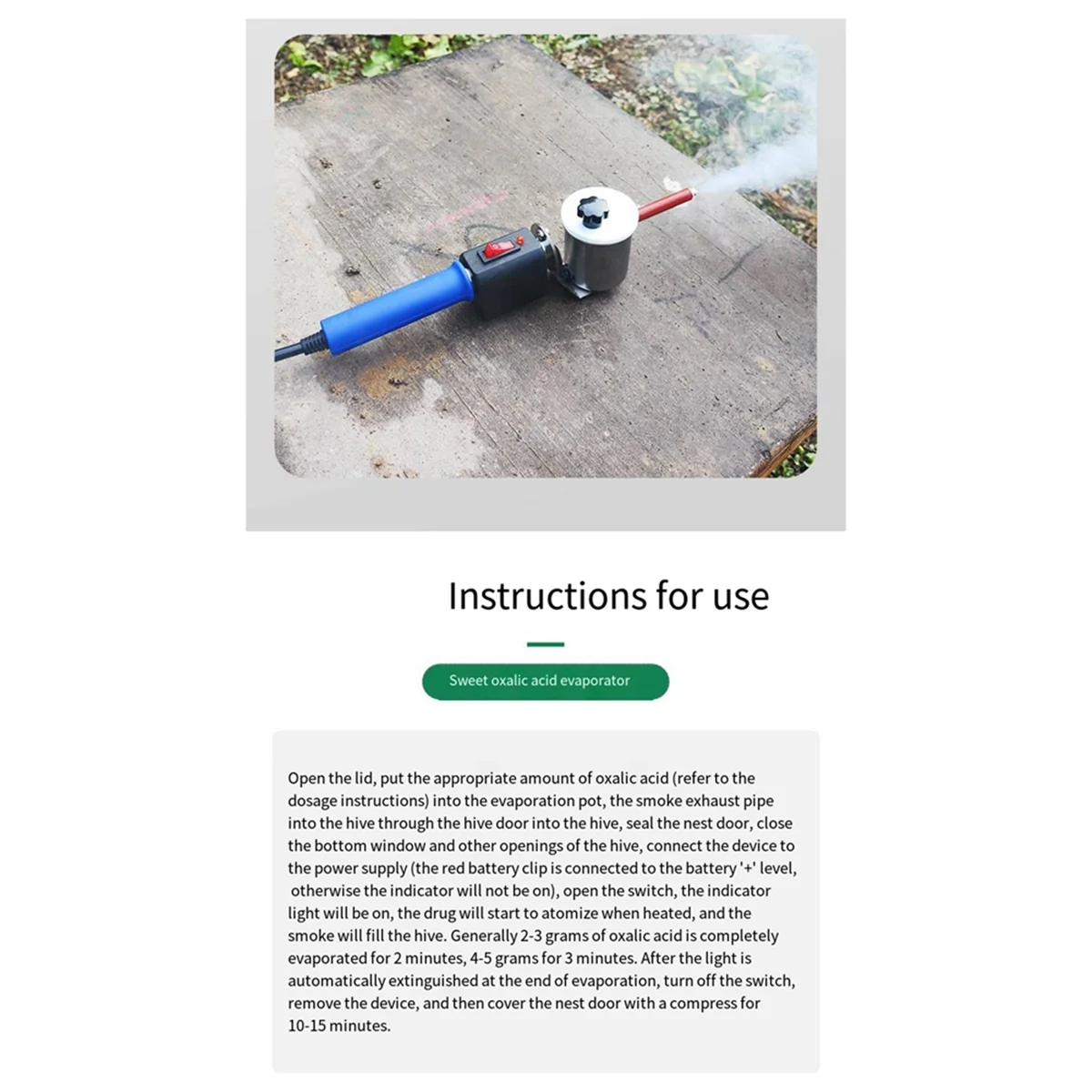 Модернизированный испаритель с бычевой кислотой распылитель пчелиных и клещей