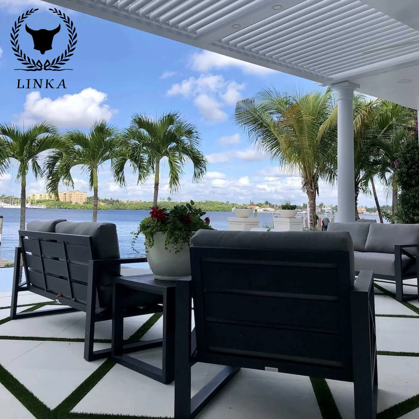 

Remote control garden buildings Aluminium Pergola decoration outdoor gazebo