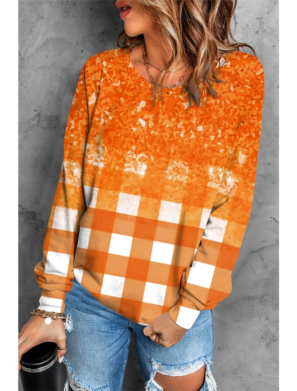 

Crewneck Top Women's New Design Printed Pullover Winter Vintage Long-sleeved Clothes Autumn Tee Shirt Daily Street T-shirt