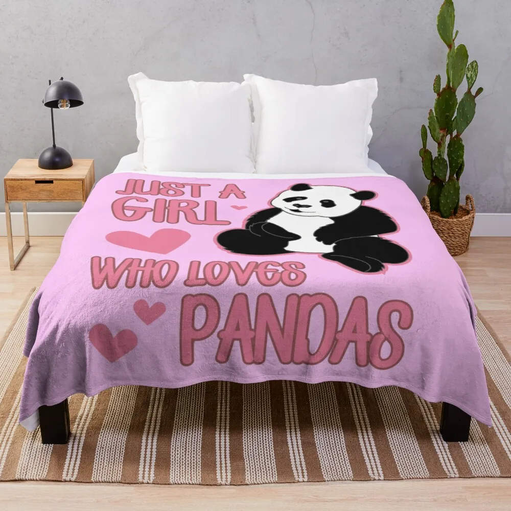 

Just A Girl Who Loves Pandas Best Cute Gift print Throw Blanket synthetic skin blanket shaggy blanket fashion sofa blankets